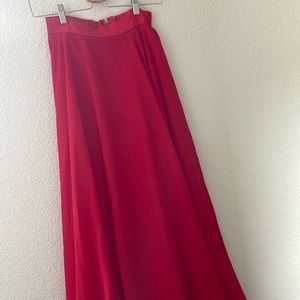 Floor Length Red Prom Skirt
